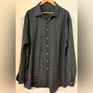 Scott Barber Men’s XXL Windowpane Check Shirt Cotton Cashmere Blend